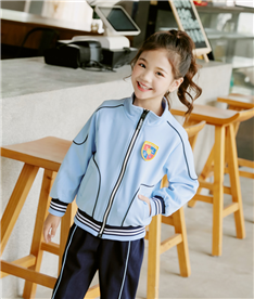 冬季女中小學生服裝帶拉鏈（淺藍）